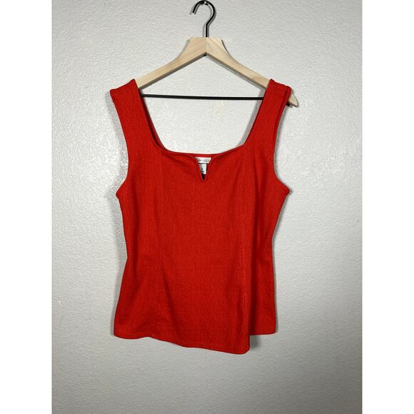 Ava & Viv Bright Red Fitted Tank Top Size 1X Womens Plus Size - Picture 1 of 5